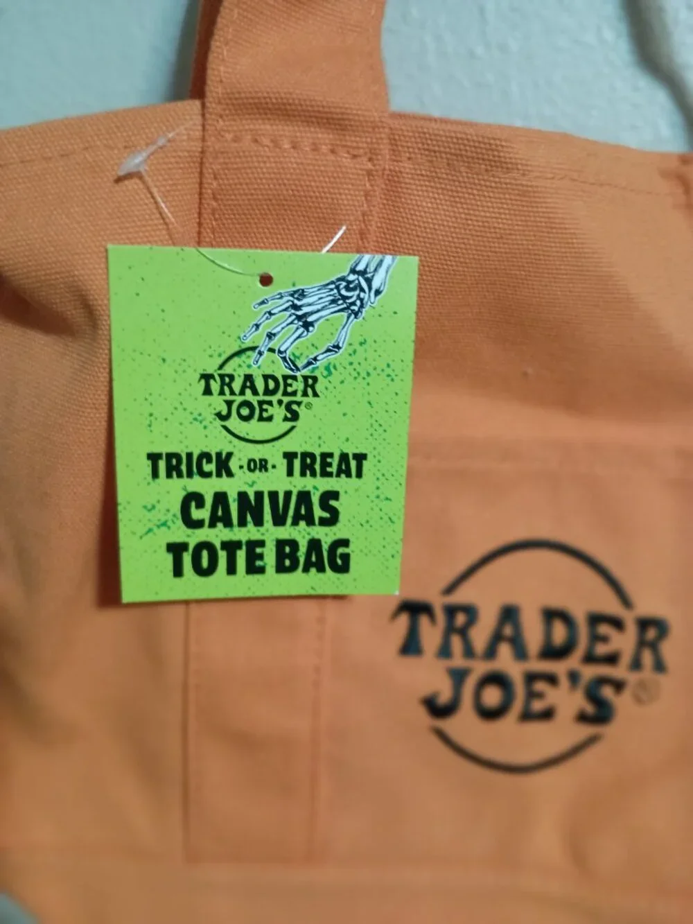 Trader Joe's Orange Trick or Treat Bag with Handles New with Tags